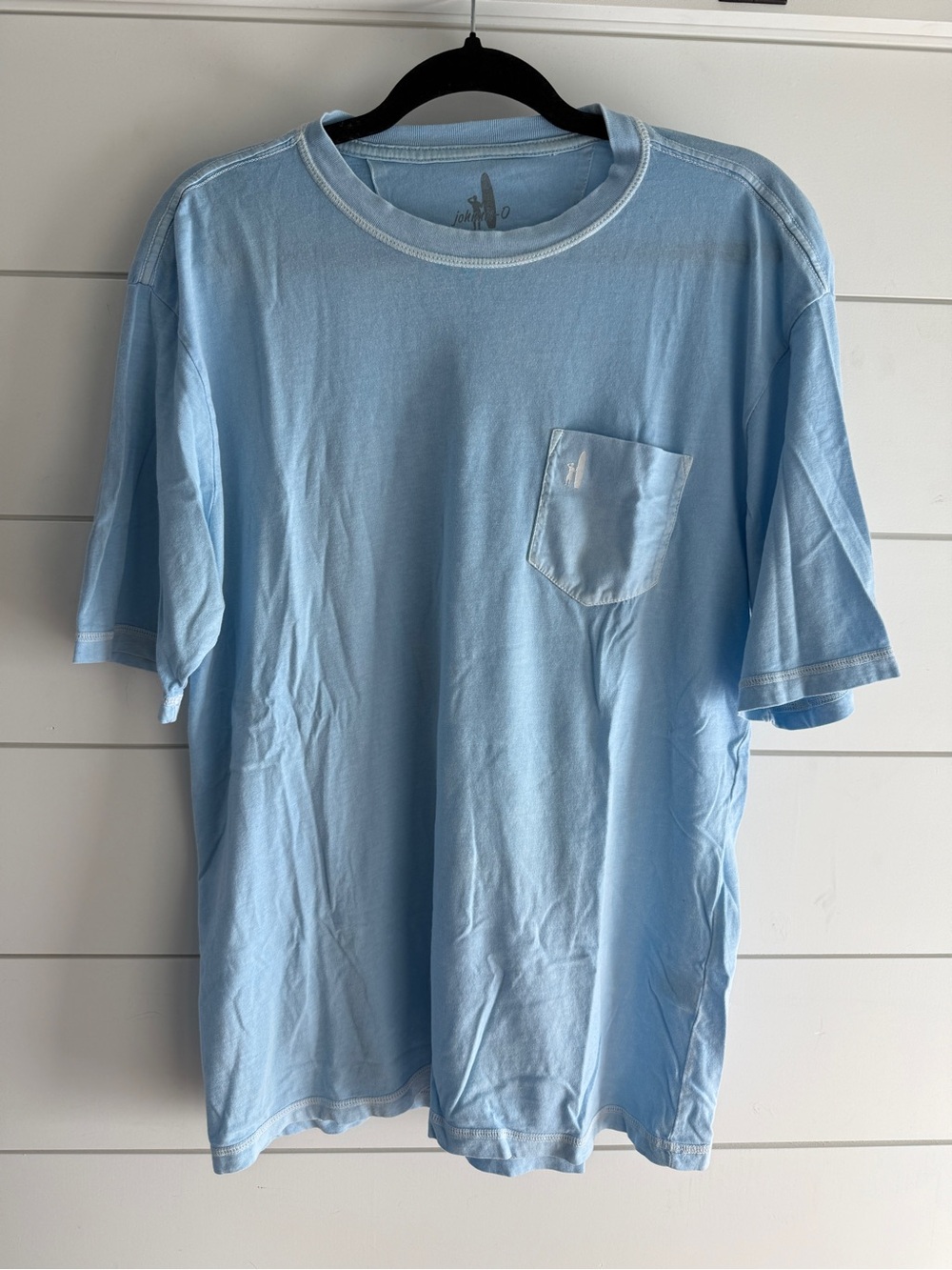 johnnie-O Light Blue Short Sleeve Crew with Pocket